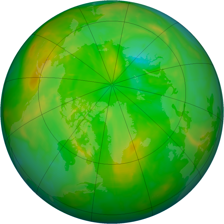 Arctic ozone map for 22 June 2009